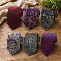 Corbata de Poliéster Jacquard con Diseño Floral Barroco Clásico, para Negocios, Bodas, Ceremonias, Fiestas, Regalo para Hombre, 1 Pieza