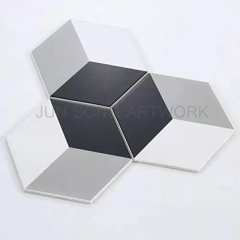 Telha de cerâmica hexagonal dj m23027, decoração moderna para banheiro com efeito 3d
