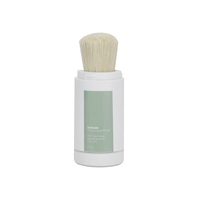 Flacon cylindrique blanc en PET de 10g avec pinceau pour poudre libre et poudre fixante, avec capuchon pinceau, emballage PET, logo personnalisé