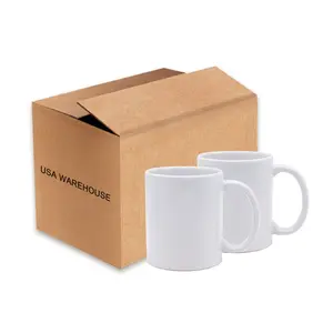 costumized magie becher Suppliers-Bereit zum Versand Custom Logo 11oz Becher für Sublimation benutzer definierte Keramik Kaffee Rohling Keramik White Blank Becher Lieferant