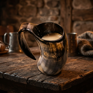 Superior Quality Polished Multi-Colour Viking Horn Beer Mugs Dishwasher Microwave Safe Wedding Hotels Restaurants Vintage Style - Product Image 1