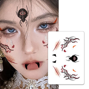 Autocollant de tatouage facial effrayant 100x130mm et autocollants de tatouage imperméables avec effets de cicatrices réalistes pour les fêtes d'Halloween - Product Image 1