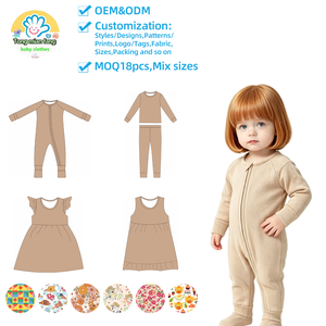 Combinaison pour bébé en viscose de bambou douce, imprimé <span class=keywords><strong>mouton</strong></span> de dessin animé personnalisé, fermeture éclair bidirectionnelle, anti-coup de pied, pour le sommeil des nourrissons, OEM - Product Image 1
