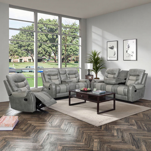 Sofás Seccionales Reclinables en Oferta, Cómodos Sofás Reclinables de Cuero, Juego de Muebles para Sala de Estar - Product Image 5