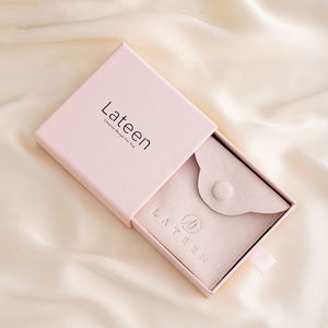 Custom Logo Cardboard Drawer Sliding Jewelry <b>Gift</b> <b>Box</b> with Ribbon for Necklace <b>Earring</b> Bracelet Pendant Ring - Product Image 2