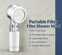 Douche à main PC portable avec filtre à cartouche PP pour massage spa et augmentation de la pression, idéale pour les voyages