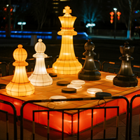 Lanterne de jeu d'échecs en soie personnalisée pour Pâques, Thanksgiving et Noël, étanche, design de jeu stratégique, décoration sur le thème des jeux