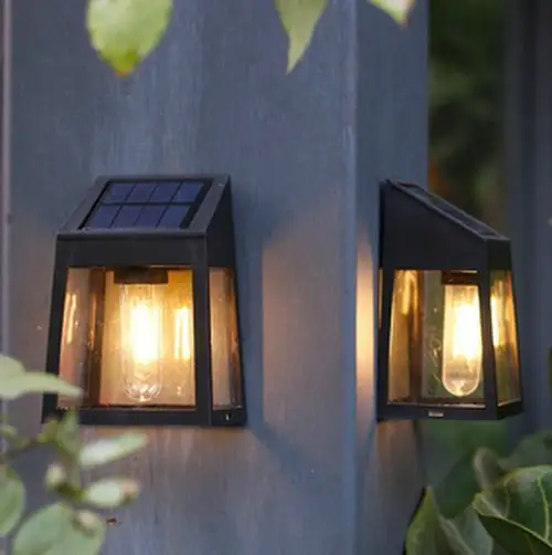 Solar Wall Lights Outdoor 10 Lumen Solar Powered Solar Light Tungsten Filament Lamp Outdoor Warm Lighting Outdoor Waterproof