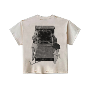 T-shirts personnalisés DTG pour hommes, effet vieilli, haute qualité, vintage, délavés à l'acide - Product Image 4