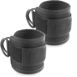 Kablo makineleri için çift d-ring neopren yastıklı ayak bileği sapanlar güvenlik egzersiz manşetleri ile spor egzersiz Fitness ekipmanları - Product Image 3