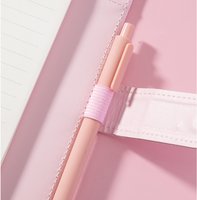 Carnet A5 à pois Kawaii Morandi en gros, mignon, pour le bureau, avec reliure à 6 anneaux en cuir personnalisée A6, format A5 imprimé, à feuilles mobiles