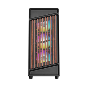 Nuevo estilo Panel lateral de vidrio templado Ventana Escritorio Torre media ATX Gaming Computer <span class=keywords><strong>PC</strong></span> Case <span class=keywords><strong>con</strong></span> base de madera - Product Image 3