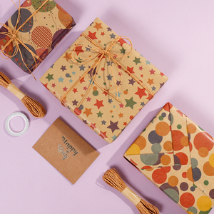 New Design Kids Birthday Kraft Printing Gift Wrapping <b>Paper</b> 43*300 cm Roll <b>Wrap</b> Kraft <b>Paper</b> Packaging - Product Image 5