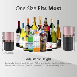 Enfriador de vino de acero inoxidable con aislamiento al vacío para botellas de 750ml | Portátil y sin hielo, mantiene el vino/champán/cerveza frío + 6 horas - Product Image 3