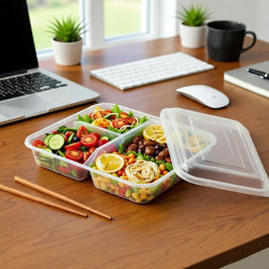 กล่องใส่อาหารแบบใช้แล้<span class=keywords><strong>ว</strong></span>ทิ้ง กล่องเตรียมอาหารแบบใส <span class=keywords><strong>3</strong></span> <span class=keywords><strong>ช่อง</strong></span> ใช้กับไมโครเ<span class=keywords><strong>ว</strong></span>ฟได้ กล่องอาหารกลาง<span class=keywords><strong>ว</strong></span>ันคุณภาพสูง - Product Image 5