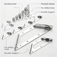 Support d'angle triangulaire en métal, acier inoxydable, support d'angle multifonction, support d'étagère murale, connecteur de réparation de meubles
