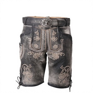 Último Modelo 2026: Lederhosen Bávaros para Hombre, de Cuero Vacuno Genuino, Traje Tradicional para Oktoberfest, Estilo Vintage, Transpirable - Product Image 1