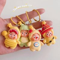 Porte-clés en peluche mignon de dessin animé, pendentif pour sac, breloque pour sac à dos, accessoire suspendu, cadeau pour couple ou ami