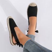Nouveau été Style coréen chanvre corde chaussures plat Ca femmes confortable respirant dames Espadrilles chaussures PU tissu extensible