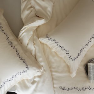 Parure <span class=keywords><strong>de</strong></span> lit <span class=keywords><strong>de</strong></span> luxe 60S Lyocell 4 pièces, broderie florale élégante, effet soie, lisse, respirante et rafraîchissante, pour l'été - Product Image 3