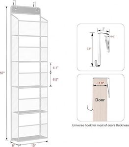 Organizador Colgante para Puerta con Compartimentos Transparentes, Almacenamiento para Ovnis de Hilo y Ganchos de Crochet - Product Image 2