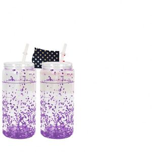 Gobelet à paille en plastique à double paroi de 16 oz, écologique et durable, design moderne en acrylique type bocal Mason, portable, imprimé par sérigraphie - Product Image 2
