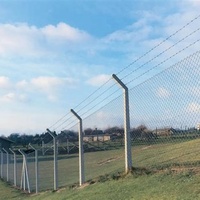 Clôture en grillage barbelé recouvert de PVC noir, élégante, pour la protection des sites extérieurs