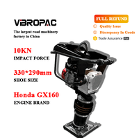 VIBROPAC Compacteur à moteur haute performance 4,0 kW à essence, force d'impact 10 kN, pour terrassement et compactage du sol, certifié CE