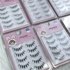 Natural Cruelty-Free Clear Band Lashes Private Label Synthetic Lashes Wholesaler Strip Eyelashes Clear Band INVISIBLE LASH BAND