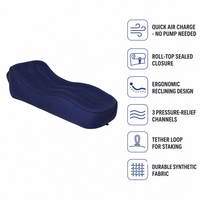 Fauteuil gonflable d'extérieur pour camping et plage, 190x75cm, portable et léger