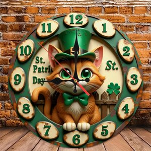 Round Wooden Wall <b>Clock</b> 25Cm Silent Classic Farmhouse Style For Living Room Bedroom Interior Decor - Product Image 4