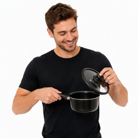 Ensemble de casseroles en fonte de haute qualité, 13 pièces, revêtement antiadhésif PTFE, compatible four, lave-vaisselle, gaz et induction, pour la cuisine à domicile