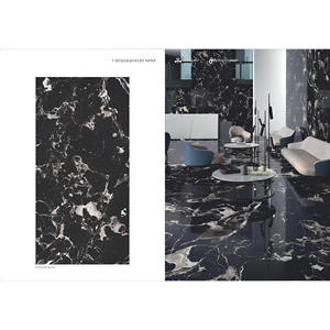 Losas de cerámica tamaño jumbo 1200x2400mm Statuario Blanco para encimeras de lujo y pisos interiores, losas de piedra sinterizada - Product Image 3