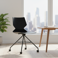 Chaise de bureau ergonomique pivotante moderne conforme aux normes ANSI/BIFMA, chaise de conférence contemporaine réglable en PP et acier, pour salon, maison ou usage commercial