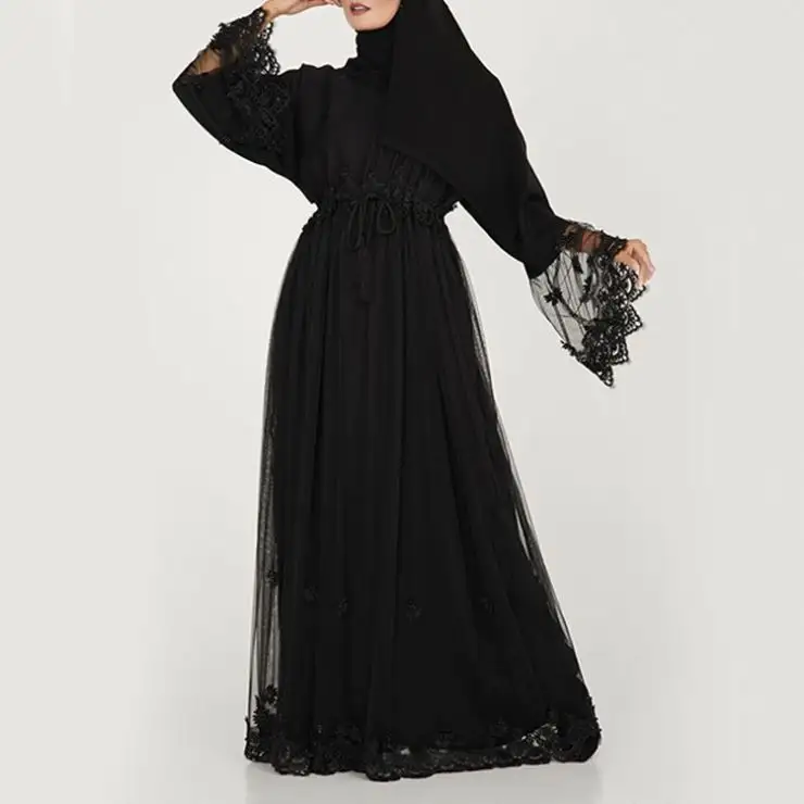 2019 última moda musulmana manga larga vestidos extraño Jubah Dubai Burka con las mujeres Abaya