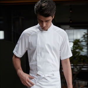 Nouvelle veste de chef unisexe en tissu tissé, à manches courtes ou longues, <span class=keywords><strong>pour</strong></span> restaurant, boulangerie, restauration, vêtements de travail de cuisine - Product Image 5