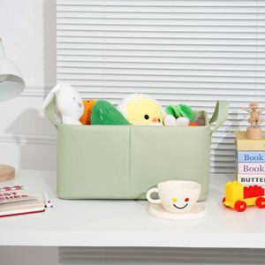 Fabric Storage <b>Basket</b> Green 23L <b>Foldable</b> Rectangle With Letter C Pattern For Bedroom Toy Organizer - Product Image 4