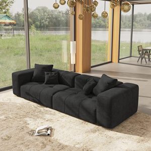 ชุดโซฟาโมดูลาร์สีดำ EU VOXHOME สำหรับห้องนั่งเล่น อพาร์ทเมนท์ เฟอร์นิเจอร์แบบสุญญากาศ บีบอัดแน่น สไตล์นอร์ดิก วิลล่า 3 4 5 6 7 8 ที่นั่ง - Product Image 3