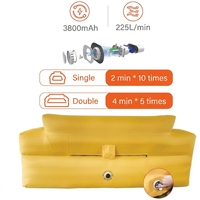 Canapé gonflable double, capacité de charge 300 kg, gonflage rapide, portable, imperméable, revêtement PVC, pour camping, plage, jardin, terrasse
