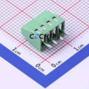 DG308-2.54-04P-14-00A(H) Screw Terminal Block Through hole Component (THT),P=2.54mm Connector 1x4P 2.54mm Green Through Hole - Product Image 2