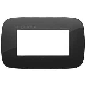Vimar Antibacterial Black <b>Wall</b> Plate 14.5 Cm Length For <b>Plugs</b> And <b>Sockets</b> - Product Image 1