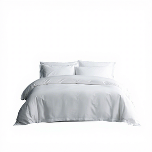 Parure <span class=keywords><strong>de</strong></span> lit haut <span class=keywords><strong>de</strong></span> gamme 100% <span class=keywords><strong>coton</strong></span> <span class=keywords><strong>satin</strong></span>é imprimé moderne blanc, tailles Twin, King, Queen, pour hôtels et maisons d'hôtes, vente en gros - Product Image 6