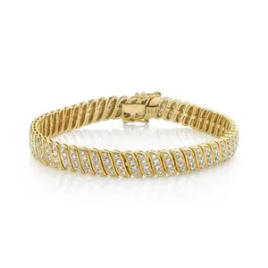 2023 Nieuwe Ontwerp Trendy Micro Pave Ice Out Bling Cz Vrouwen Armband