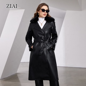 Nuove giacche di <span class=keywords><strong>pelliccia</strong></span> da donna a doppio petto giacche invernali cappotti lunghi alla moda alla moda cappotti in pelle da donna bordati di <span class=keywords><strong>pelliccia</strong></span> - Product Image 5