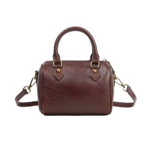 Women's Barrel Shaped Handbag Coffee Color Zipper Closure Single Shoulder Crossbody <b>Bag</b> For Everyday Outfits Spring 2026 - Product Image 5