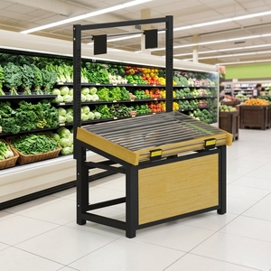 Vitrine réfrigérée à étagères amovibles pour fruits et légumes, idéale pour la présentation d'aliments frais en supermarché - Product Image 1