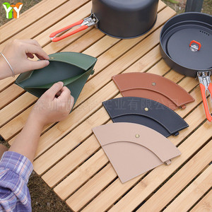 Support de filtre à café pour camping en plein air, clip de filtre en forme d'éventail en cuir PU, sac de rangement pour filtre à café à suspendre, peut être accroché. - Product Image 1