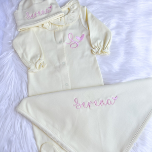 Embroidery Blanks Yellow Ruffles Collar with Picot Trim Fashion Baby Girl Bodysuit Custom Cotton Baby <strong>Coming</strong> <strong>Home</strong> <strong>Outfits</strong> - Product Image 5