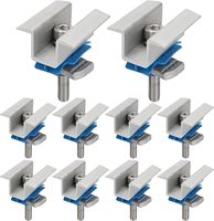 Sistem Struktur Pemasangan Panel Surya di Atap dengan Klem Tengah Aluminium SOEASY, Klem Ujung, dan Komponen PV