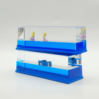 LED-Licht Acryl Flüssigpapiergewicht mit schwebendem Segelboot und Meereswellen, USB-Ladefunktion, Schreibtischdeko, Touristenattraktion, Aquarium-Souvenir